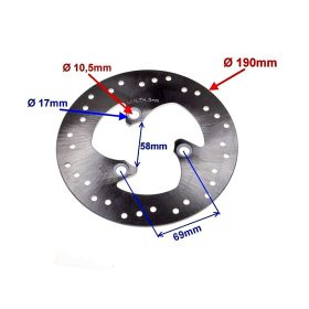 Féktárcsa hátsó 190mm