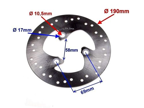 Féktárcsa hátsó 190mm