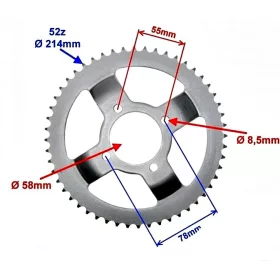 Lánckerék hátsó 428 52 fogas Romet ZETKA