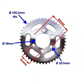   Lánckerék hátsó 428 46 fogas Keeway RKDR / Keeway RKF 125ccm