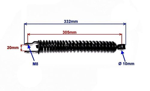 Teleszkóp hátsó Peugeot Kisbee 305mm