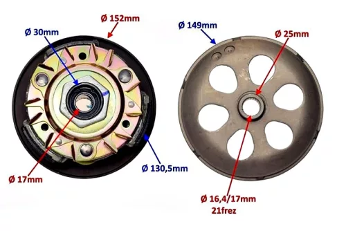 Kuplung szerkezet Piaggio Liberty 125ccm / Vespa 125 / LEADER 125
