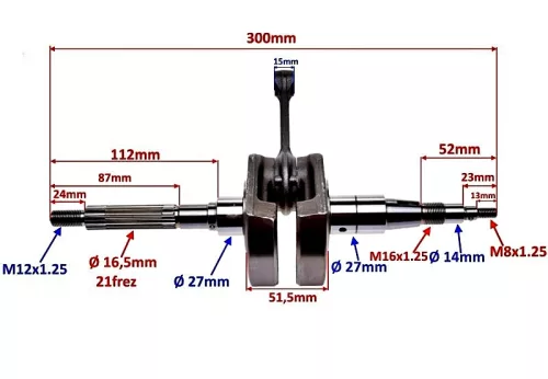 Főtengely PIAGGIO FLY 125 / PIAGGIO LIBERTY 150 / VESPA 125 / 150
