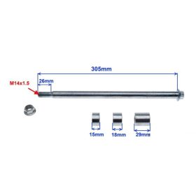 Tengely hátsó 17x210mm JUNAK 901
