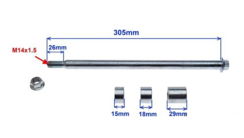 Tengely hátsó 17x210mm JUNAK 901