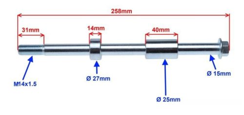 Tengely hátsó 15x246mm