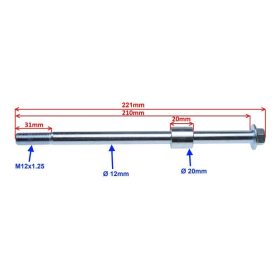 Tengely első 12x210mm JUNAK