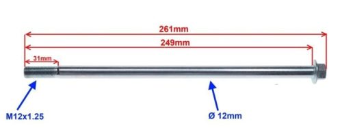 Tengely első 12x249mm QT-4