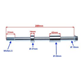 Tengely hátsó 12x289mm JUNAK 905