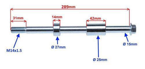 Tengely hátsó 12x289mm JUNAK 905