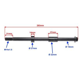 Tengely hátsó 15x280mm JUNAK
