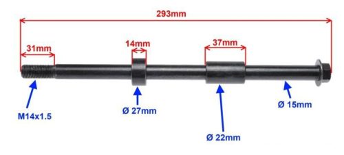 Tengely hátsó 15x280mm JUNAK
