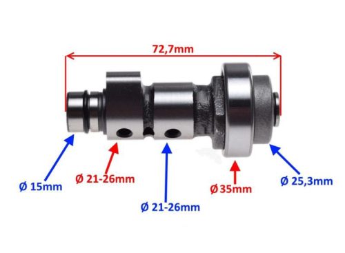 Vezérműtengely Yamaha YBR125 / Derbi Senda 125 / Yamaha XT125