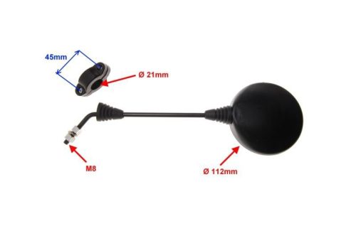 Tükör szett kerek hosszú szárral 8mm