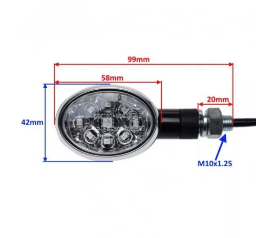 Index szett LED-es fekete ovál