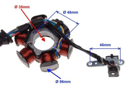 Gyújtás alaplap állórész Vespa 125ccm