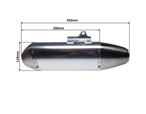 Kipufogó dob ezüst univerzális tip II.