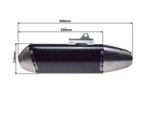 Kipufogó dob fekete univerzális