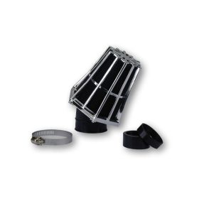   Levegőszűrő sport R-EVOLUTION 28/35mm 30 fokos KRÓM/FEKETE