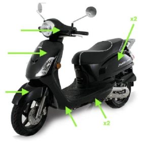   Idomszett fekete SYM FIDDLE2  50  4T 2011-21/ 125cc 2010-2014