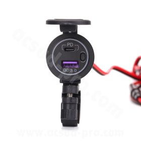 USB töltőaljzat USB B + USB C 12V/2.1A