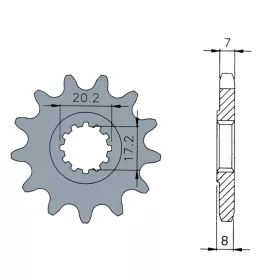   Lánckerék AM6 428 14 fogas  fogazott DTS / MBK 50 X-POWER / YAMAHA 50 TZR / PEUGEOT 50 / XPS / RIEJU 50 SMX