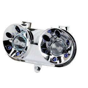 Lámpa első YAMAHA BWS / MBK BOOSTER króm/kék