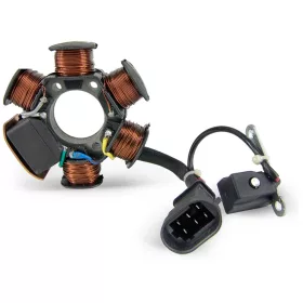   Gyújtás alaplap állórész PIAGGIO 50 FLY 2000>, ZIP 2000>, LIBERTY 2000>, VESPA LX 2000>, PRIMAVERA 2013>, TYPHOON 2005>, NRG 2000> / GILERA 50 RUNNER 2000>, STALKER 2000> / APRILIA SR 2003>